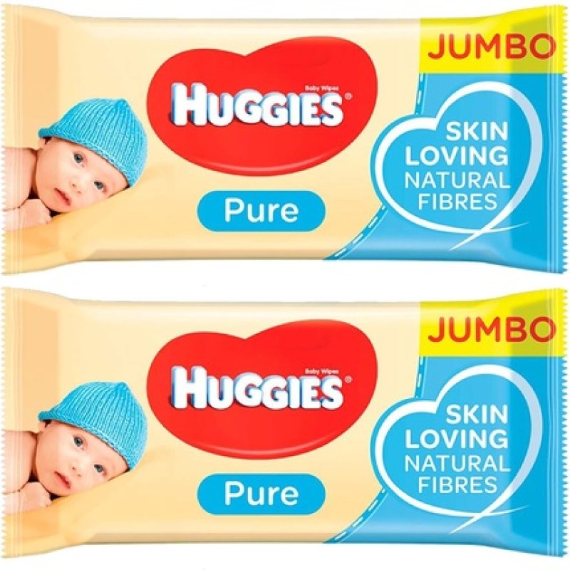 Huggies Baby Wipes Pure Jumbo 72 Wipes
