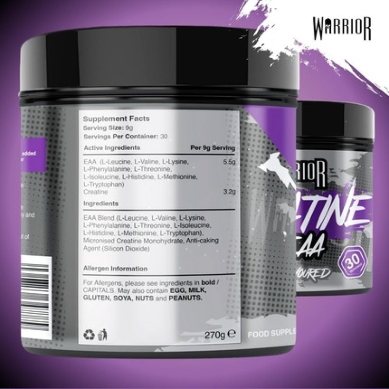 Warrior Creatine Monohydrate Plus EAA 30 Servings Muscle Recovery & Support