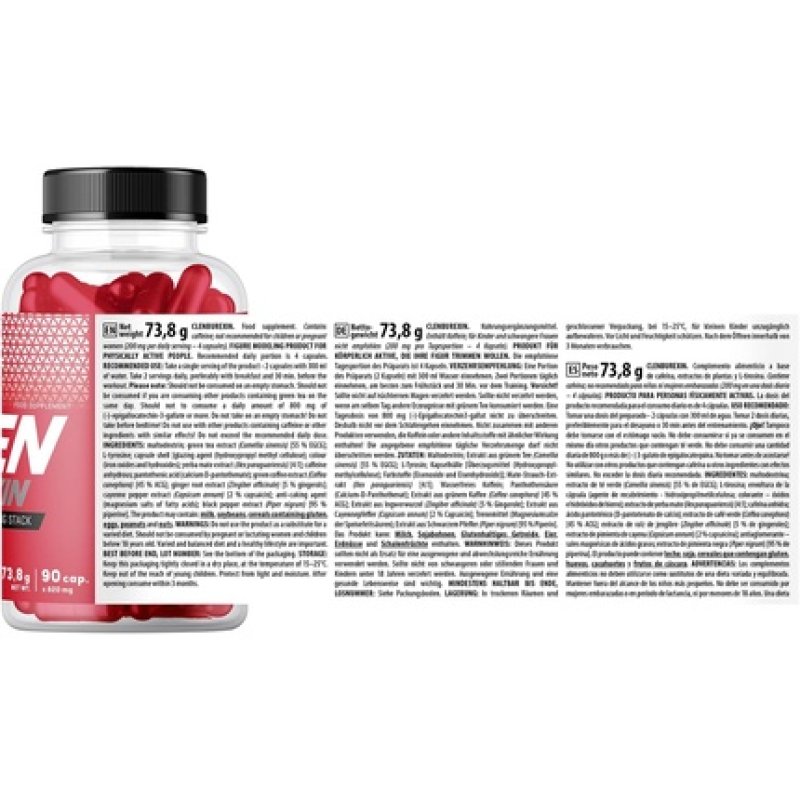 Trec Nutrition Clenburexin 90 Capsules - Advanced Thermogenic Fat Burner with Green