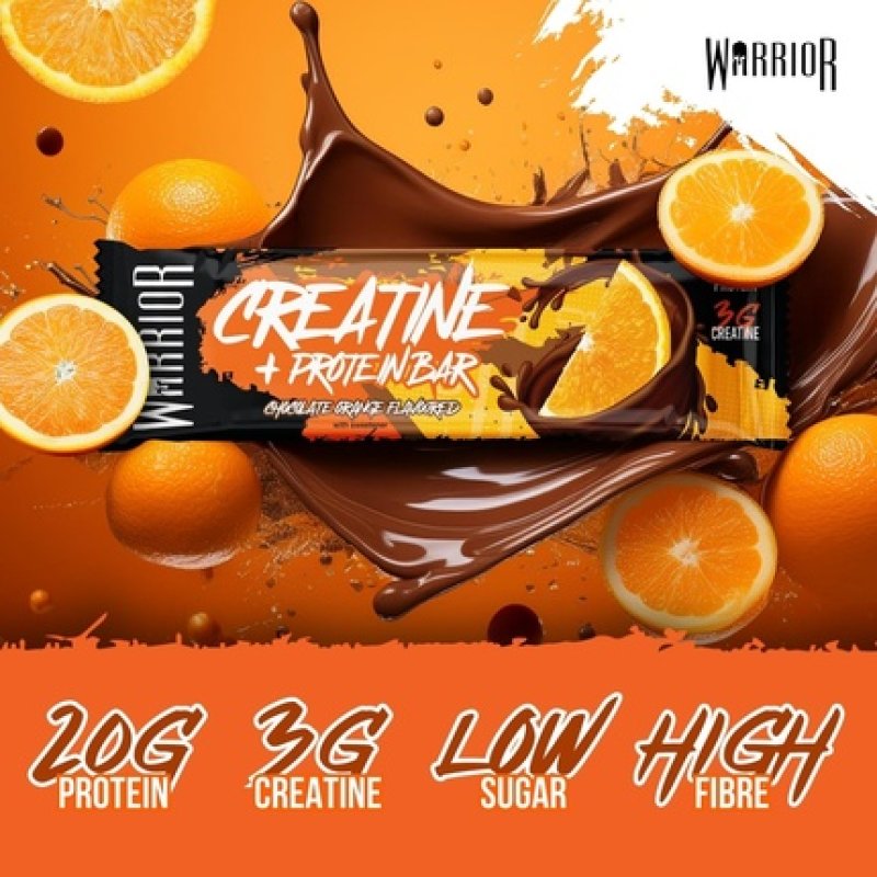 Warrior Creatine Protein Bars Low Carb Oat Based Flapjack Snack