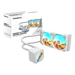 GIGABYTE GAMING 240 ICE Refroidisseur Liquide pour CPU - 2x120mm Ventilateurs ARGB, mécanisme d’emboîtement
