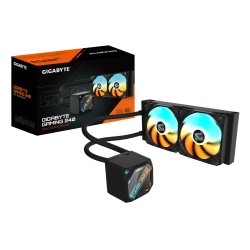 GIGABYTE GAMING 240 Refroidisseur Liquide pour CPU - 2x120mm Ventilateurs ARGB, mécanisme d’emboîtement coulissant,
