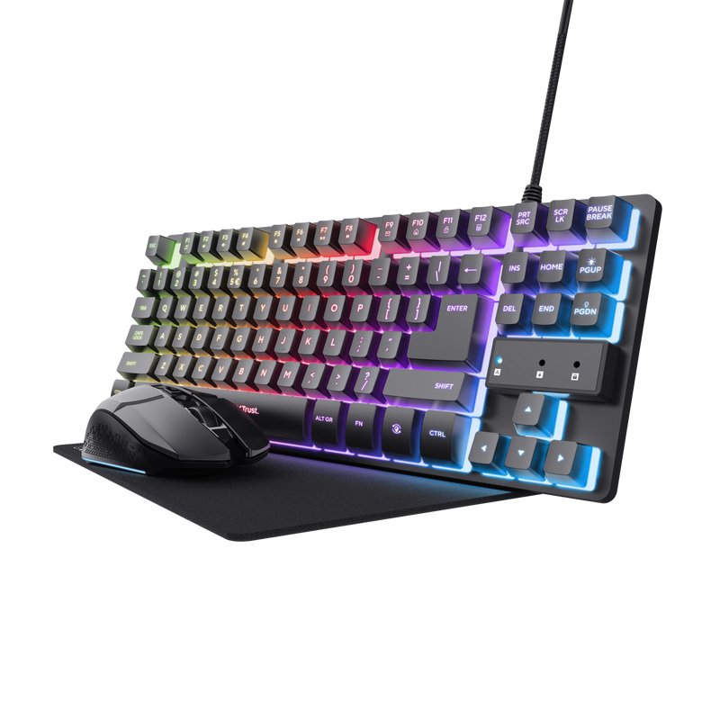 Trust GXT 794 clavier Souris incluse Gaming USB QWERTZ Allemand Noir