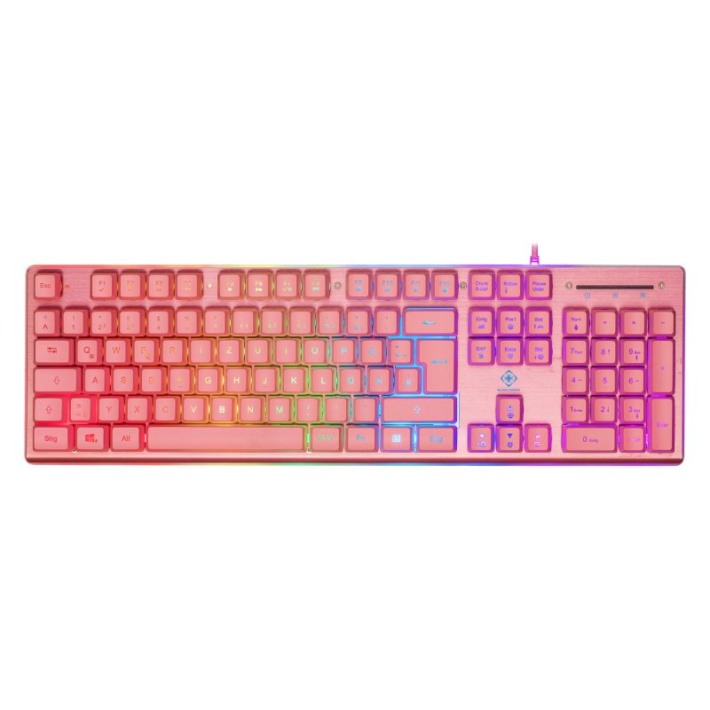 Deltaco Gaming GAM-021-RGB-P-DE clavier USB QWERTZ Allemand Rose
