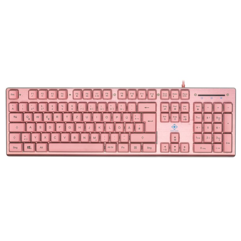 Deltaco Gaming GAM-021-RGB-P-DE clavier USB QWERTZ Allemand Rose
