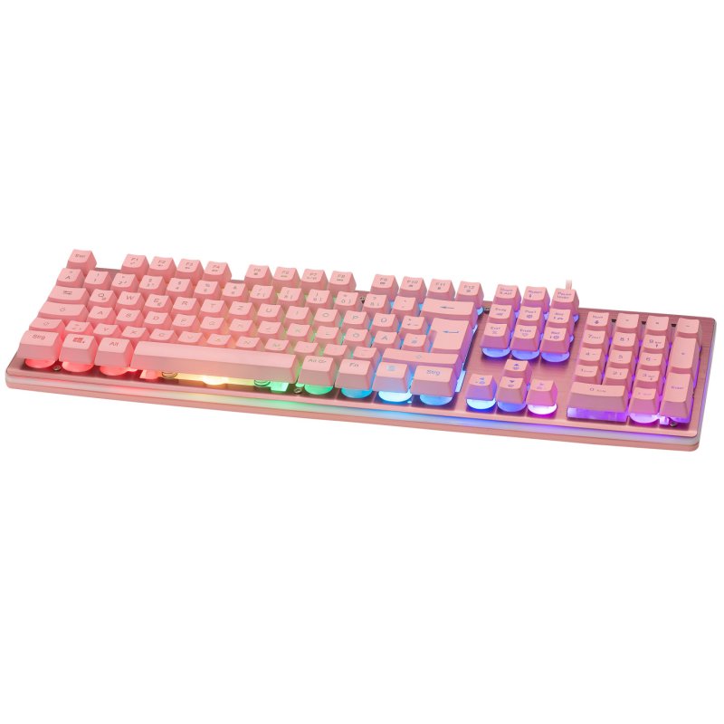 Deltaco Gaming GAM-021-RGB-P-DE clavier USB QWERTZ Allemand Rose