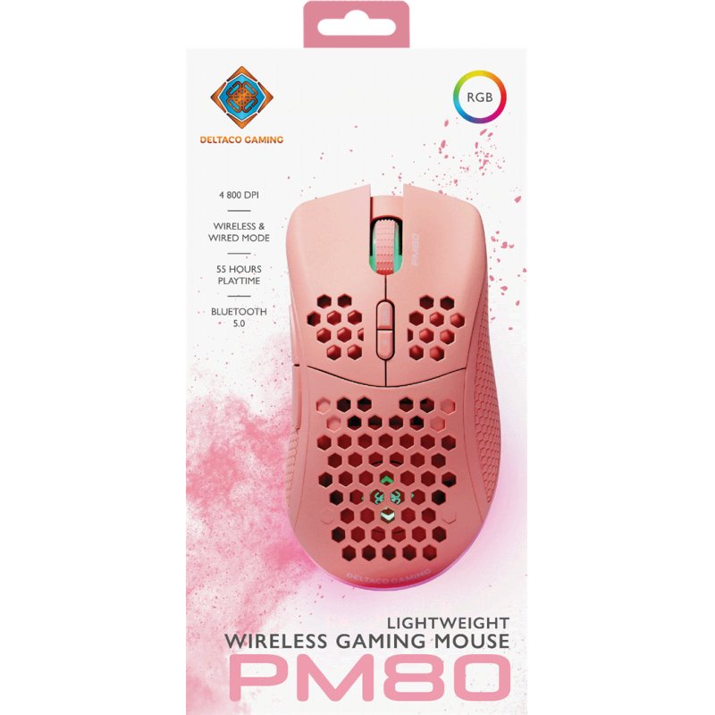 Deltaco Gaming GAM-120-P mouse Right-hand RF Wireless USB Type-C Laser 4800 DPI