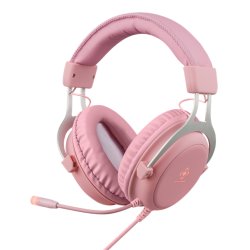 Deltaco Gaming GAM-030-P headphones/headset Wired Head-band USB Type-A Pink
