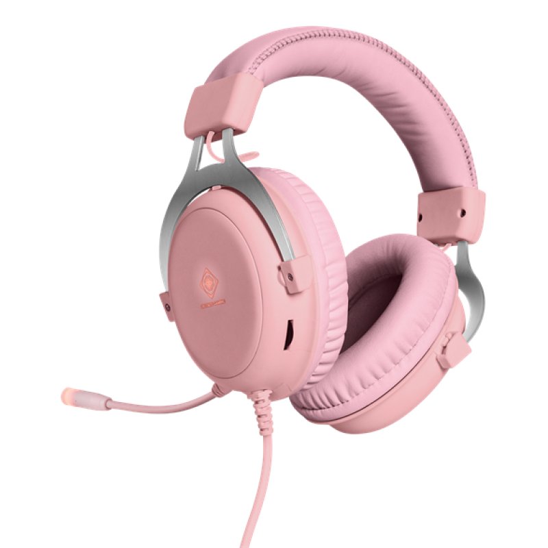 Deltaco Gaming GAM-030-P headphones/headset Wired Head-band USB Type-A Pink