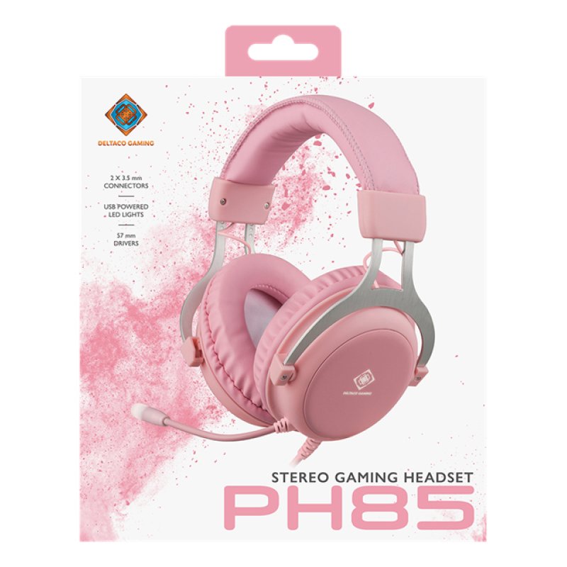 Deltaco Headset Gaming Stereo Klinke LED pink