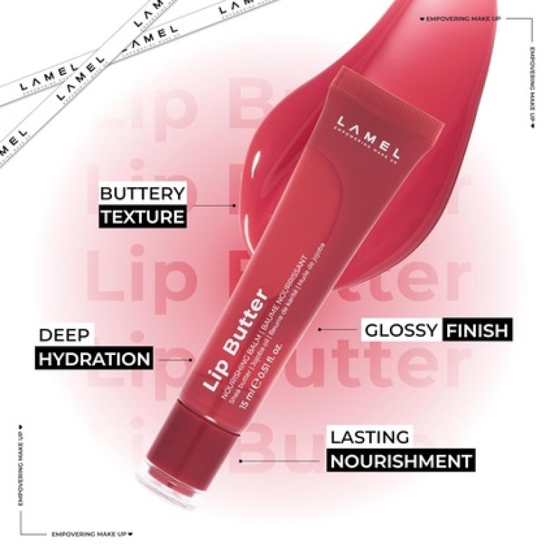 Lamel Nourishing Tinted Lip Butter Hydrating Formula with Cocoa