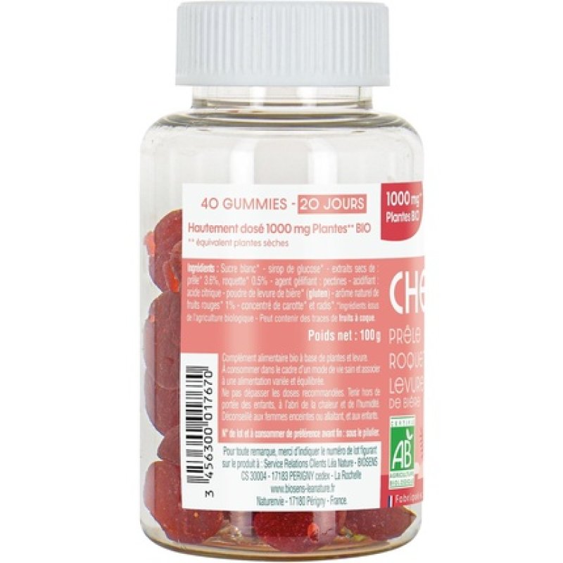 Biosens Hair Gummies Organic Food Supplement Promotes Growth