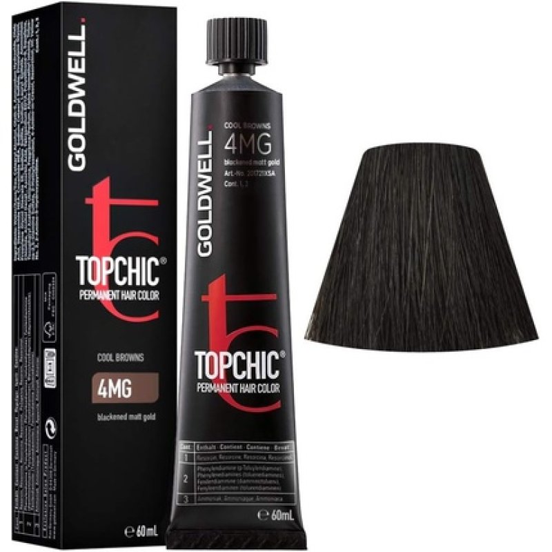 Goldwell Topchic TB Permanent Hair Colour 4Mg Black Matt Gold 60ml