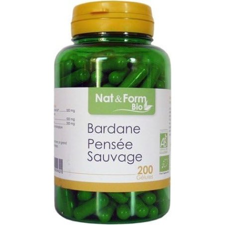 Organic Burdock Wild Pansy Herbal Supplement 200 Capsules