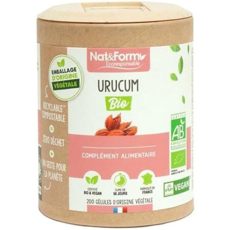 Nat & Form Ecoresponsible Organic Urucum 200 Vegetable Capsules