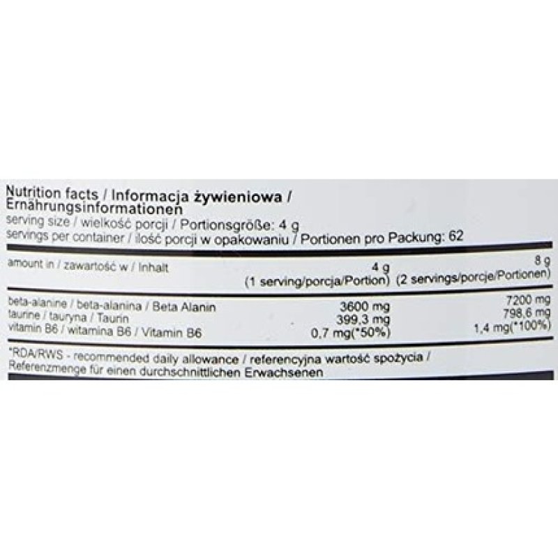 Allnutrition Beta-Alanine Endurance Max Powder 250g