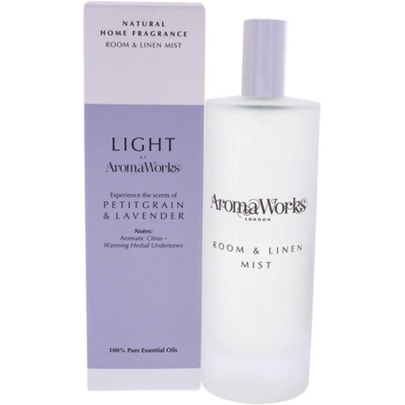 Aromaworks - Light Room And Linen Mist - Petitgrain And Lavender - Natural Home