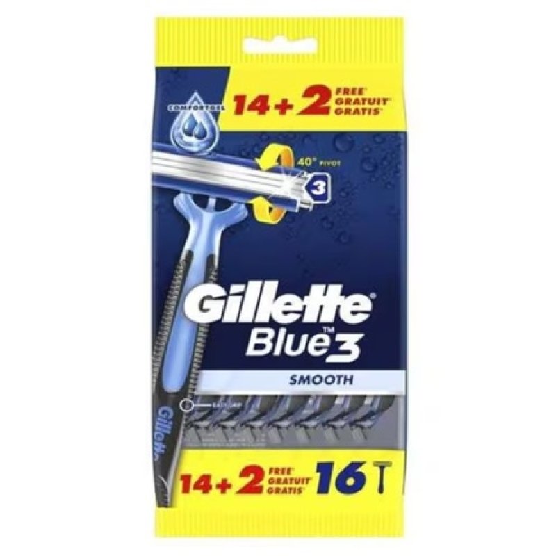 Gillette Blue Iii Classic Smooth Razor Pack Of 16