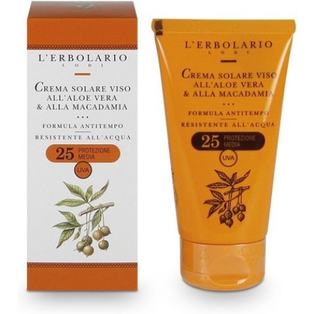 L'Erbolario Face Sun Cream with Aloe Vera and Macadamia Nut SPF 25