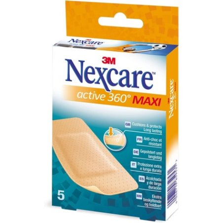 Nexcare Active Flexible Foam MAXI Plasters 50mm x 101mm 5 Plasters - Pack of 5