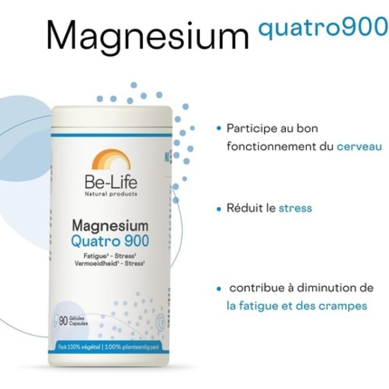 Belife Magnesium Quatro 900 Food Supplement for Fatigue and Stress