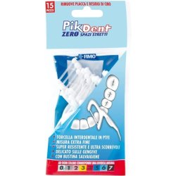 PikDent Zero Tight Spaces 30 Interdental Flossers with Teflon Floss 15ml