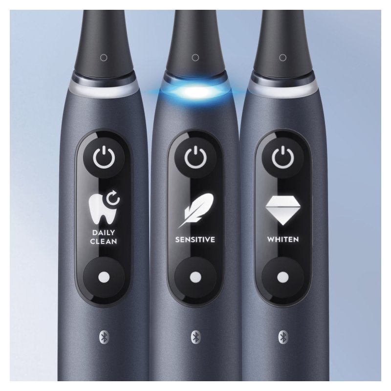 Oral-B iO 7S Black Electric Toothbrush with 2 Brush Heads and 1 Travel Case Designed by Braun