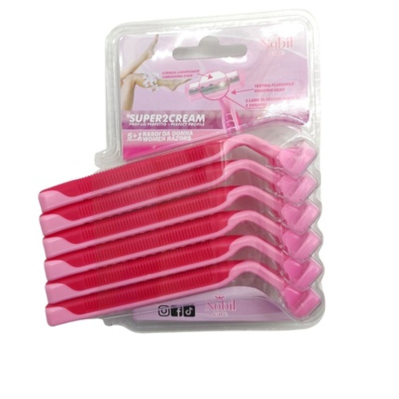 Nobil Care Women's Razor Super2 Plus Slalom With 6 Lubricating Strips