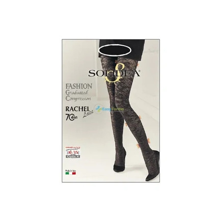 Solidea Rachel 70 Lace Graduated Compression Tights Size 03 Ml Black