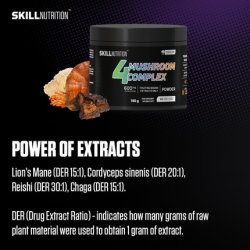 Skill Nutrition 4 Mushroom Complex - Lion's Mane, Reishi, Chaga, Cordyceps