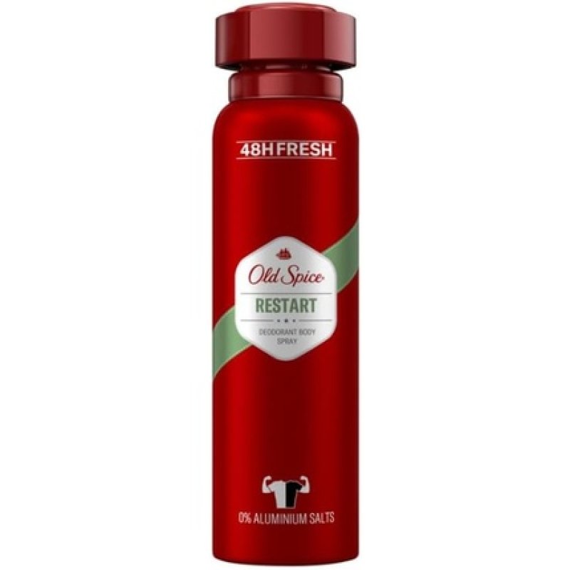 Old Spice Restart Deodorant Body Spray for Men 150ml 48 Hours Freshness 0% Aluminium Salts No White Residue and Yellow
