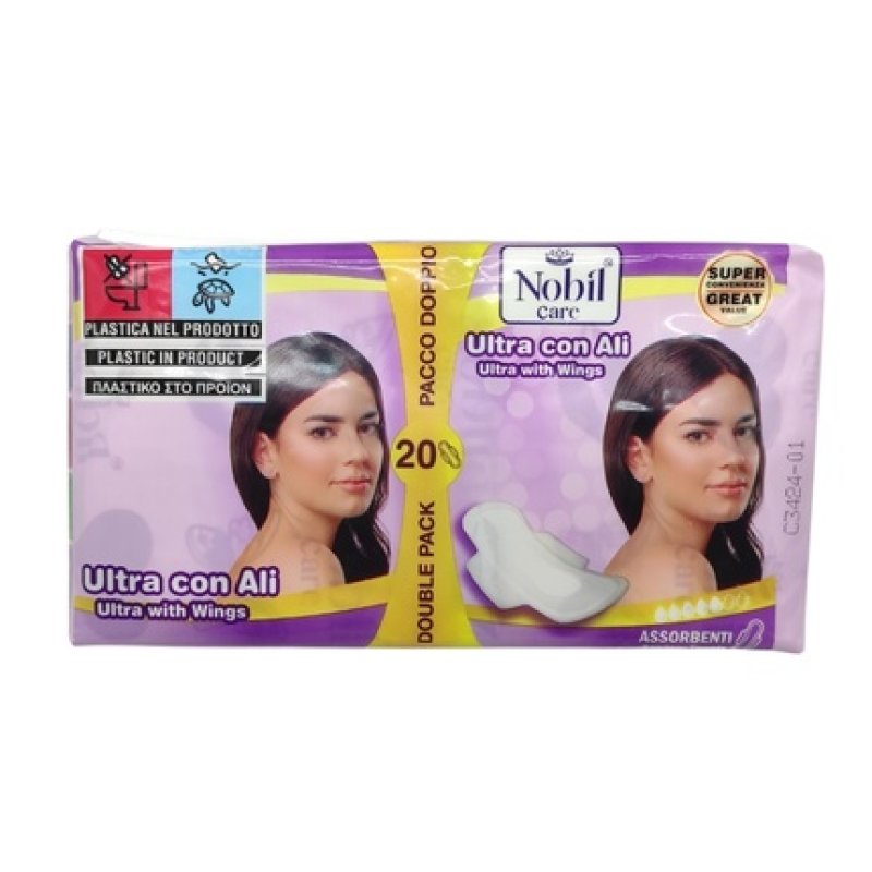 Nobil Care Ultra Sanitary Towels With Wings X 20
