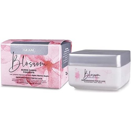 GUAM Blossom Body Butter Cream with Light Flower Fragrance - Moisturizing Body Cream with Butter Texture - Firming and