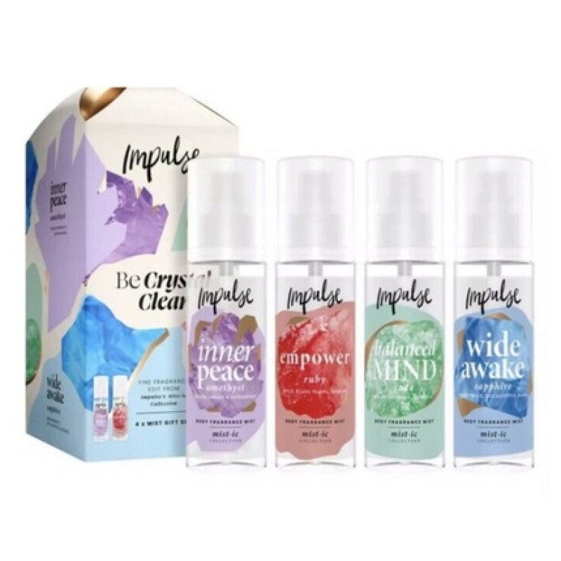 Impulse Be Crystal Clear Gift Set Body Mist 150ml - Pack of 4