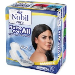 Nobil Care Absorbent Night Sanitary Towels With Wings X 10