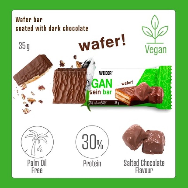 Weider Vegan Protein Bar Salted Chocolate Flavor 12x35g