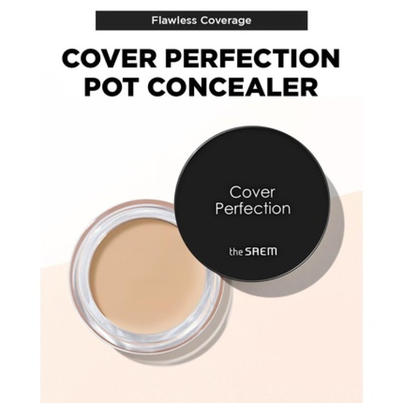 THESAEM Cover Perfection Pot Concealer 0.5 Ice Beige High Adherence Coverage Balm Matte Finish Sebum Control for Oily