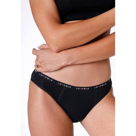 Lovable Women's Underwear with Normal Flow Period Panties Menstrual Cycle Briefs Medium Flow XL Black