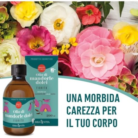 ERBA VITA Blooming Sweet Almond Oil Enriched with Softening and Soothing Chamomile Extract for Skin 200ml