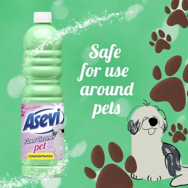 Asevi Concentrated Floor Cleaner Liquid 1L Pet Floral