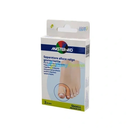 Pietrasanta Pharma Master Aid Foot Care Hallux Valgus Separator Day And Night Size Small 26x13x24 Mm 2 Pieces