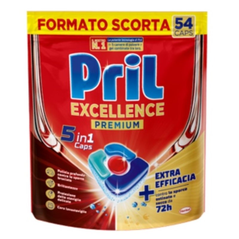 Pril Excellence Premium 5 In 1 Capsules Extra Efficacy 54 Count