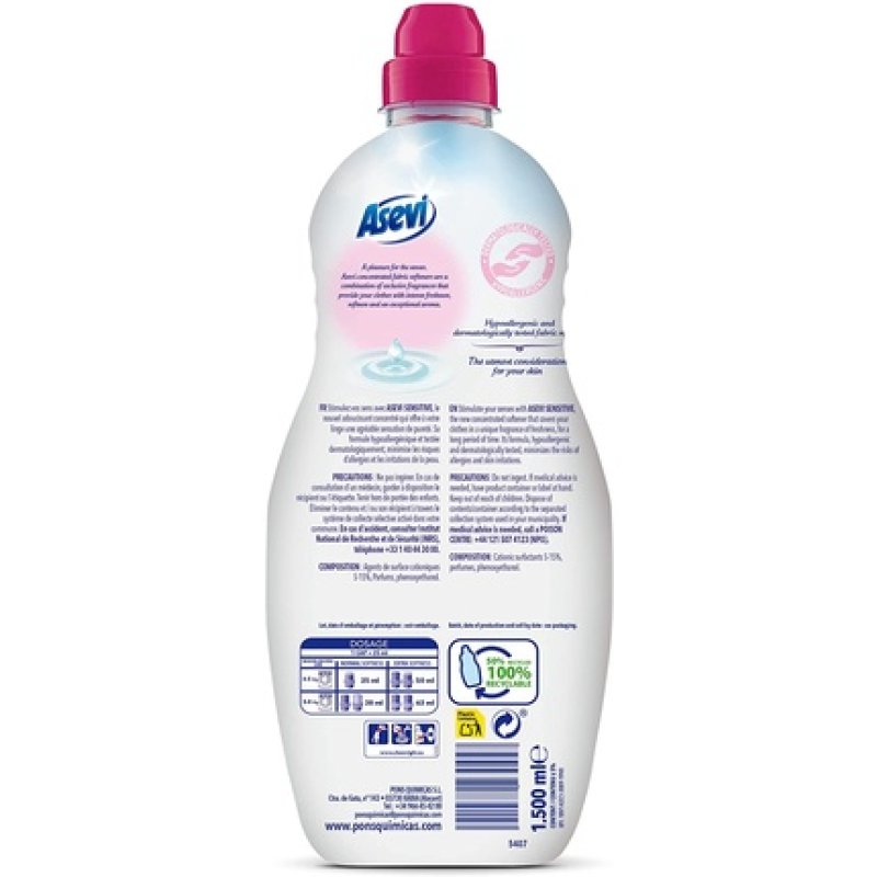 Asevi Fabric Softener, Laundry Conditioner, Liquid Fabric Softener, 1.5l, 60