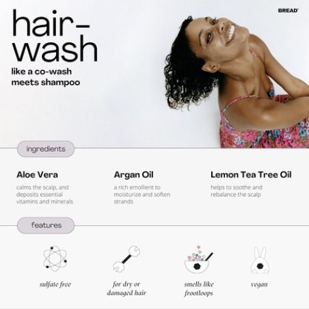 Bread Milky Cleanser Hair Wash Mini Shampoo & Cowash Curl Enhancing Fruit