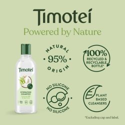Timotei Shampoo, Conditioner or Mask Silicon-Free Made from Natural Herbal Ingredients and Plant Based Detanglers