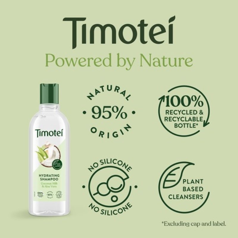 Timotei Shampoo, Conditioner or Mask Silicon-Free Made from Natural Herbal Ingredients and Plant Based Detanglers