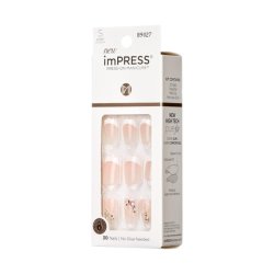 Kiss Impress Press-On Manicure Fake Nails My Worth Short Square French