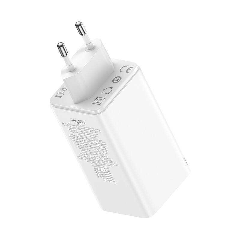 Wall charger Baseus GaN6 Pro 2xUSB-C 2xUSB, 100W (white)