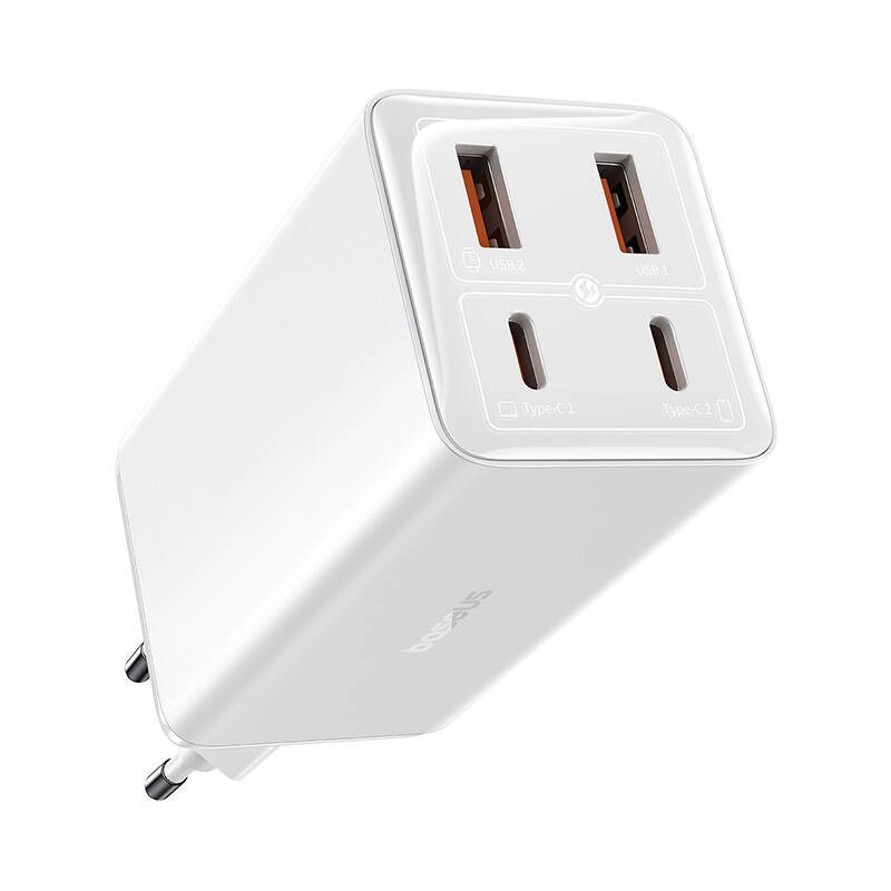 Wall charger Baseus GaN6 Pro 2xUSB-C 2xUSB, 100W (white)