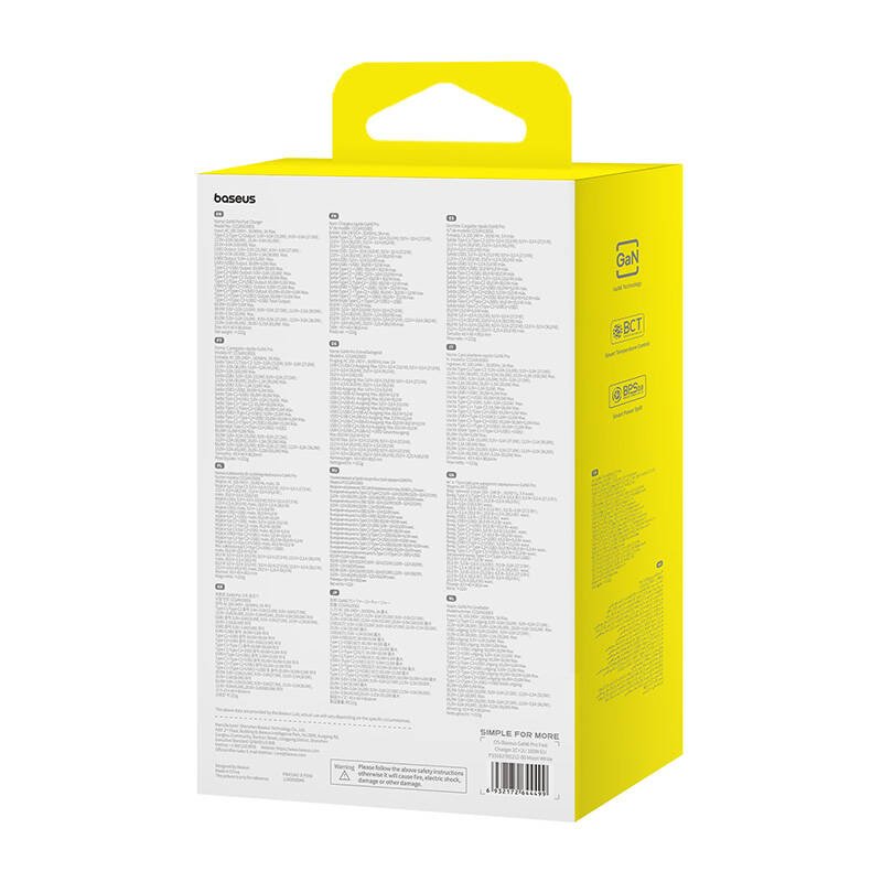 Wall charger Baseus GaN6 Pro 2xUSB-C 2xUSB, 100W (white)
